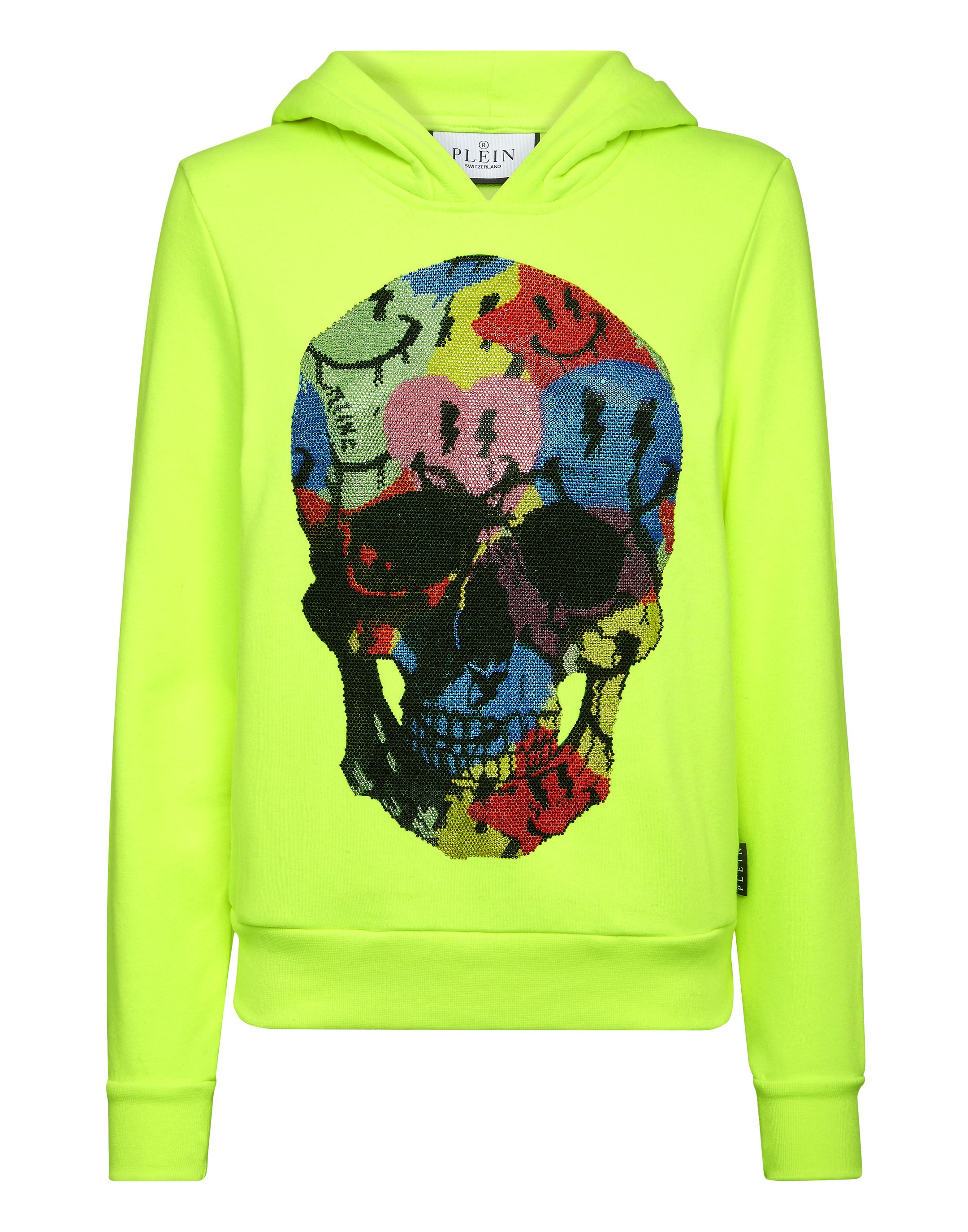 

Толстовка с капюшоном Smile PHILIPP PLEIN, цвет yellow fluo