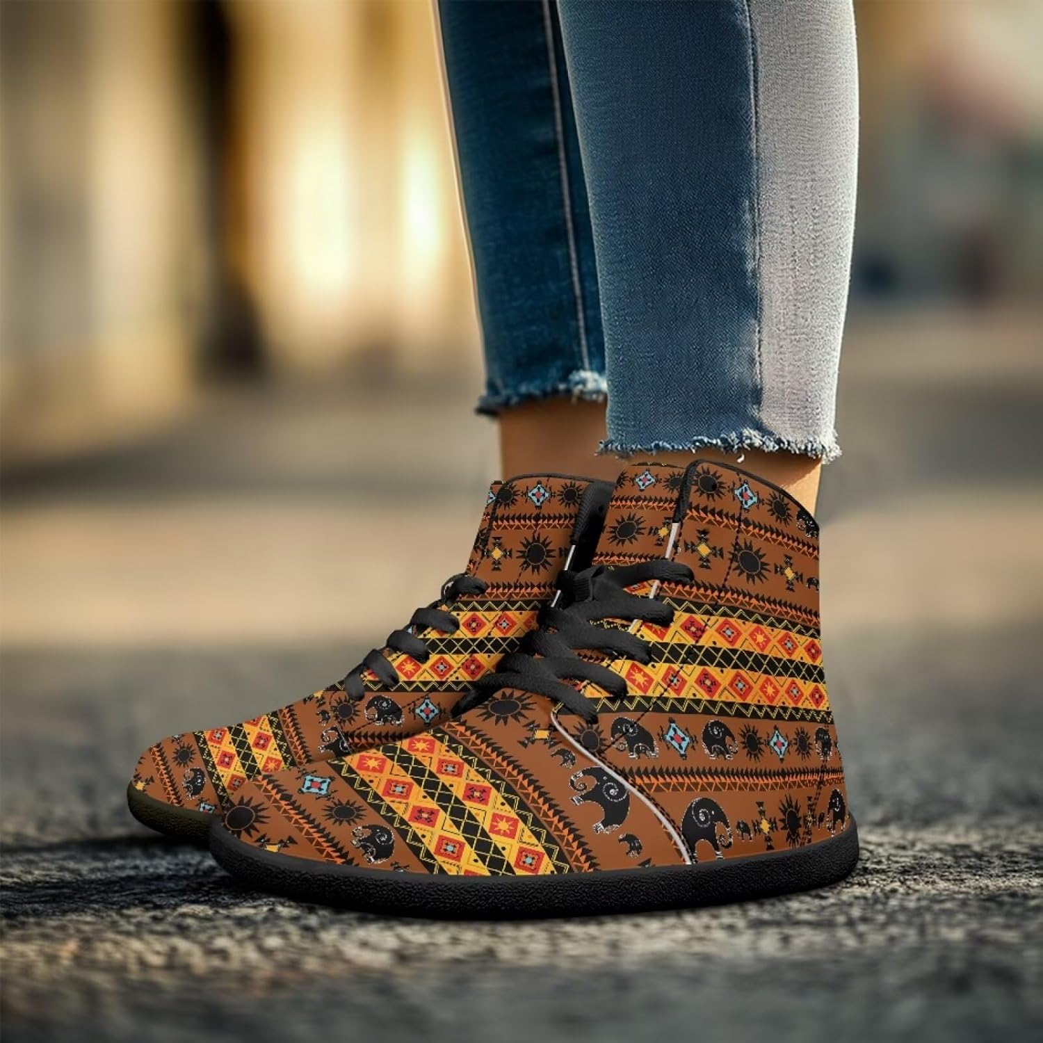 Кроссовки Binienty High Top Barefoot для женщин и мужчин, модные с нулевым перепадом, водонепроницаемые походные ботинки из ПУ-кожи, коричневый — фото 3