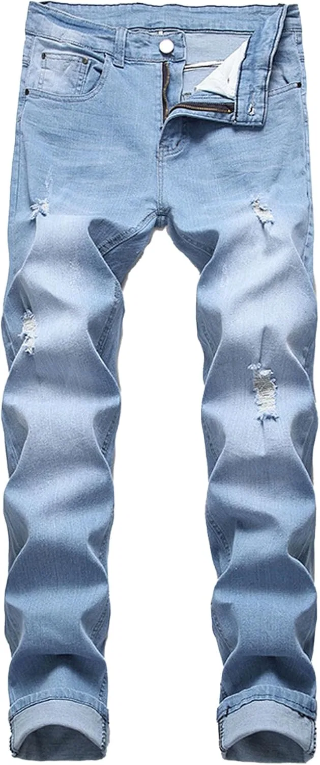 Джинсы с высокой растяжимостью, Light Blue B1