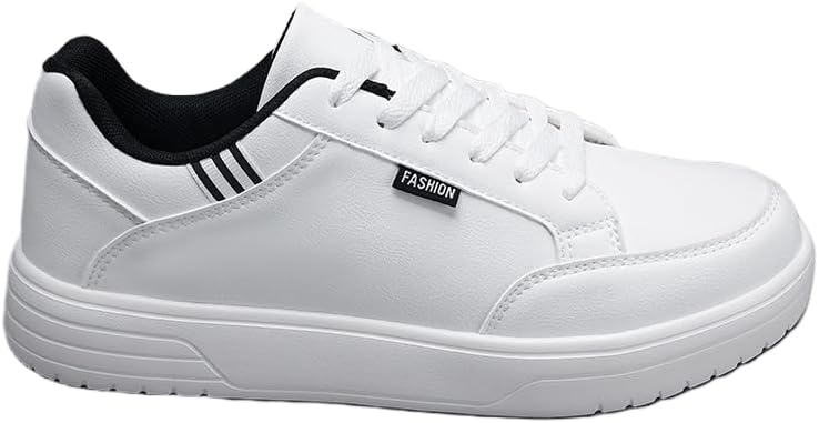 

Мужские однотонные низкие кеды для скейтборда - Нескользящие удобные повседневные шнурованные обувь для прогулок, путешествий и вечеринок Clolinde, черный