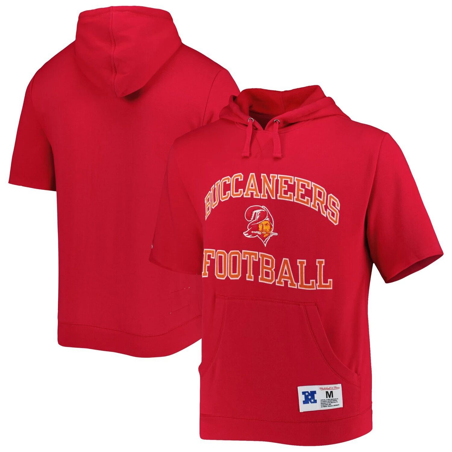 

Мужской пуловер с капюшоном и короткими рукавами Mitchell & Ness Scarlet Tampa Bay Buccaneers