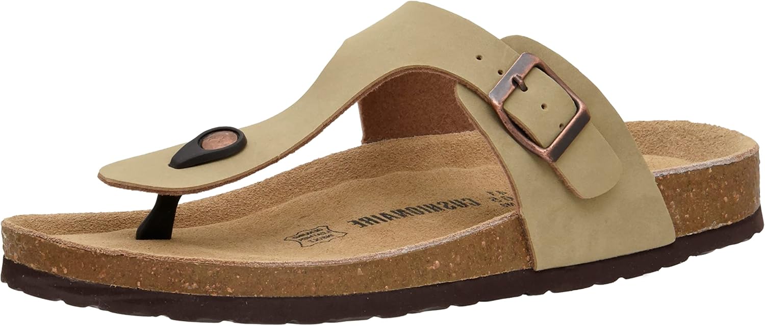 

Мужские сандалии CUSHIONAIRE Leah с пробковой стелькой и технологией Comfort, Taupe Nubuck
