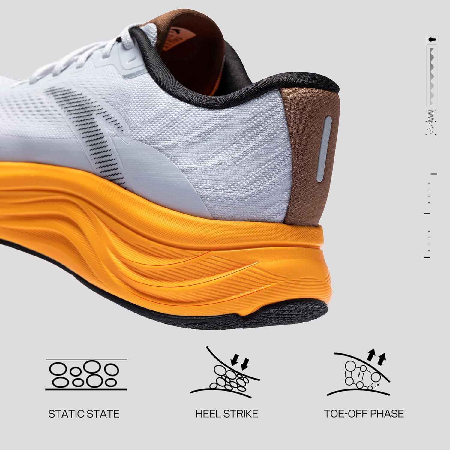 Кроссовки для бега ANTA Men’s PG7 с амортизацией, комфортные, дышащие, для тренировок в спортзале и кросс-тренинга, коричневый/серый — фото 4