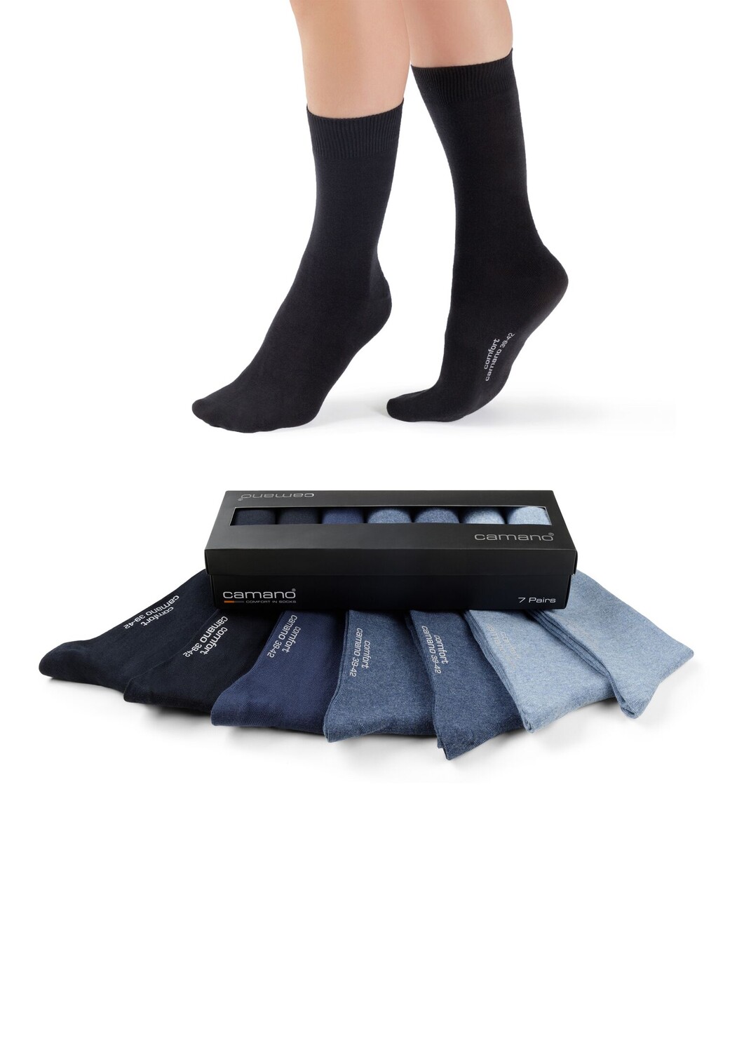 

Носки camano box 7 шт comfort, цвет navy mix