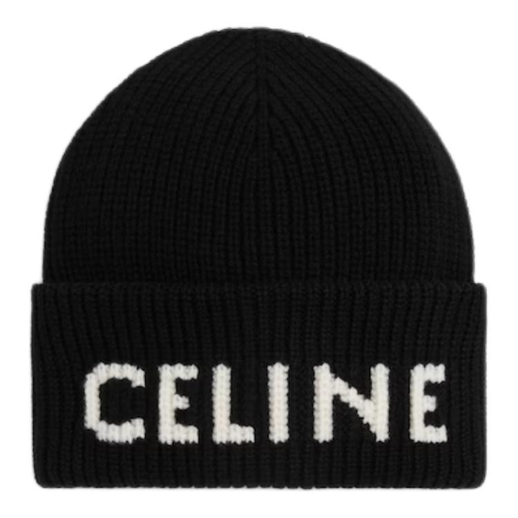 

CELINE Шерстяная шапка-бини Men's Black