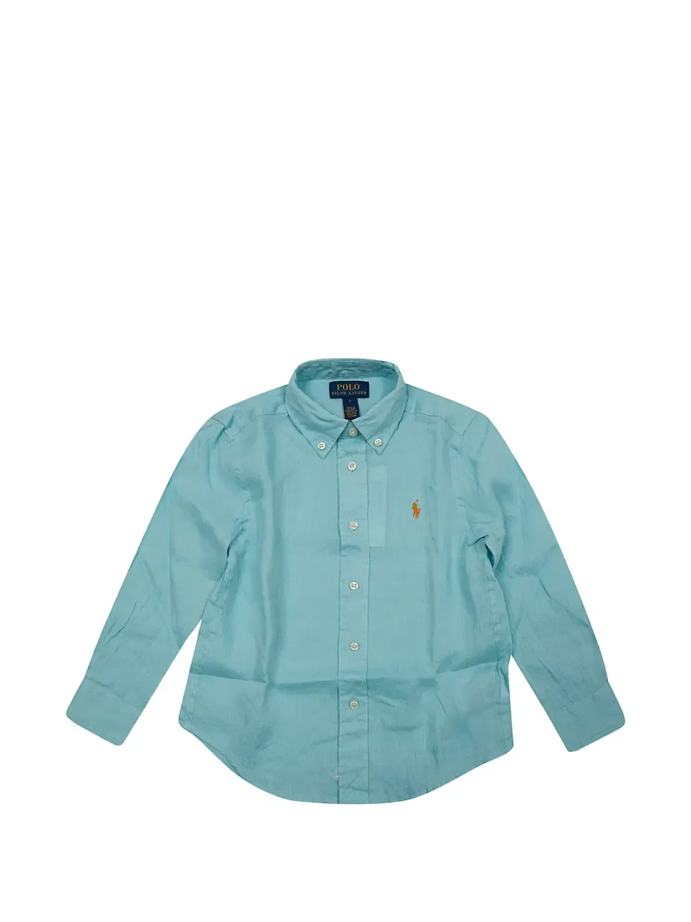 Хлопковая рубашка на пуговицах Polo Ralph Lauren Kids, синий