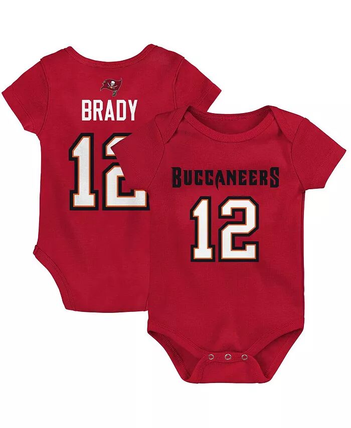 

Унисекс младенец Том Брэди Красный Tampa Bay Buccaneers основной игрок имя номер боди Outerstuff