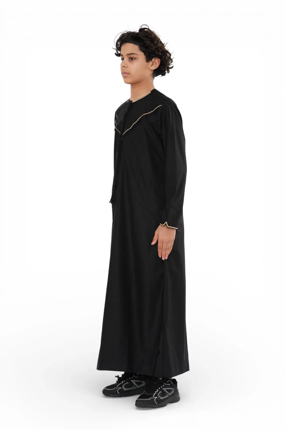 Arabic Thobes Детский черный марокканский халат Джубба для мальчиков в честь Рамадана Джеллаба Ид Тобе - K-TT-006 — фото 3