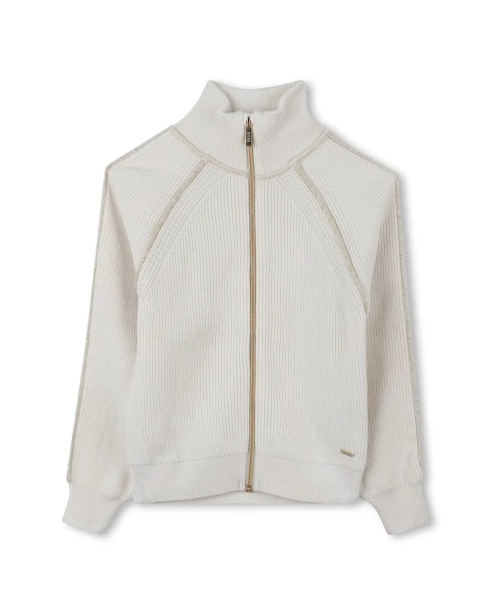 

Детская трикотажная куртка естественного цвета с молнией BOSS Kidswear