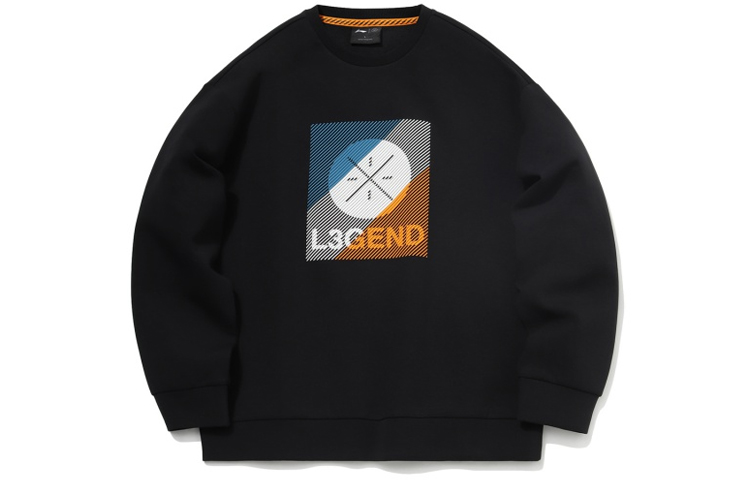 

Мужская толстовка Li Ning, черная, с круглым вырезом, средней и стандартной длины, Черный, Мужская толстовка Li Ning, черная, с круглым вырезом, средней и стандартной длины