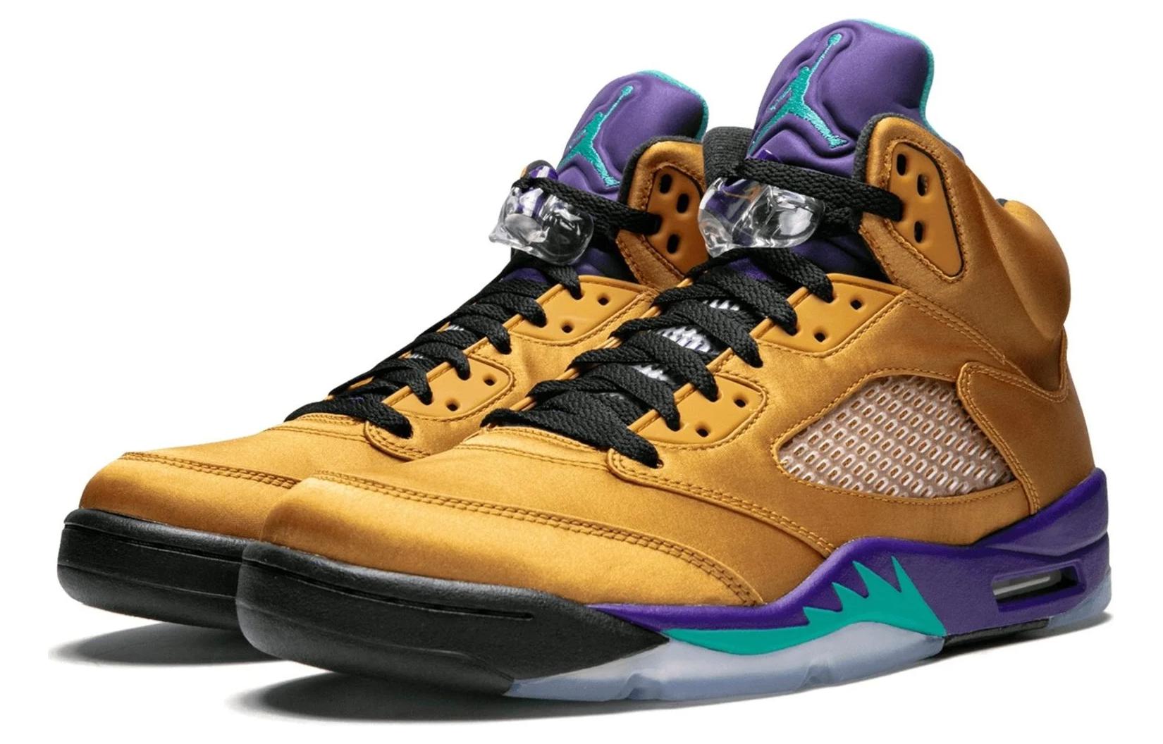 Air 5 Retro Friends & Family 'Fresh Prince Of BelAir' Jordan, золотой — фото 4