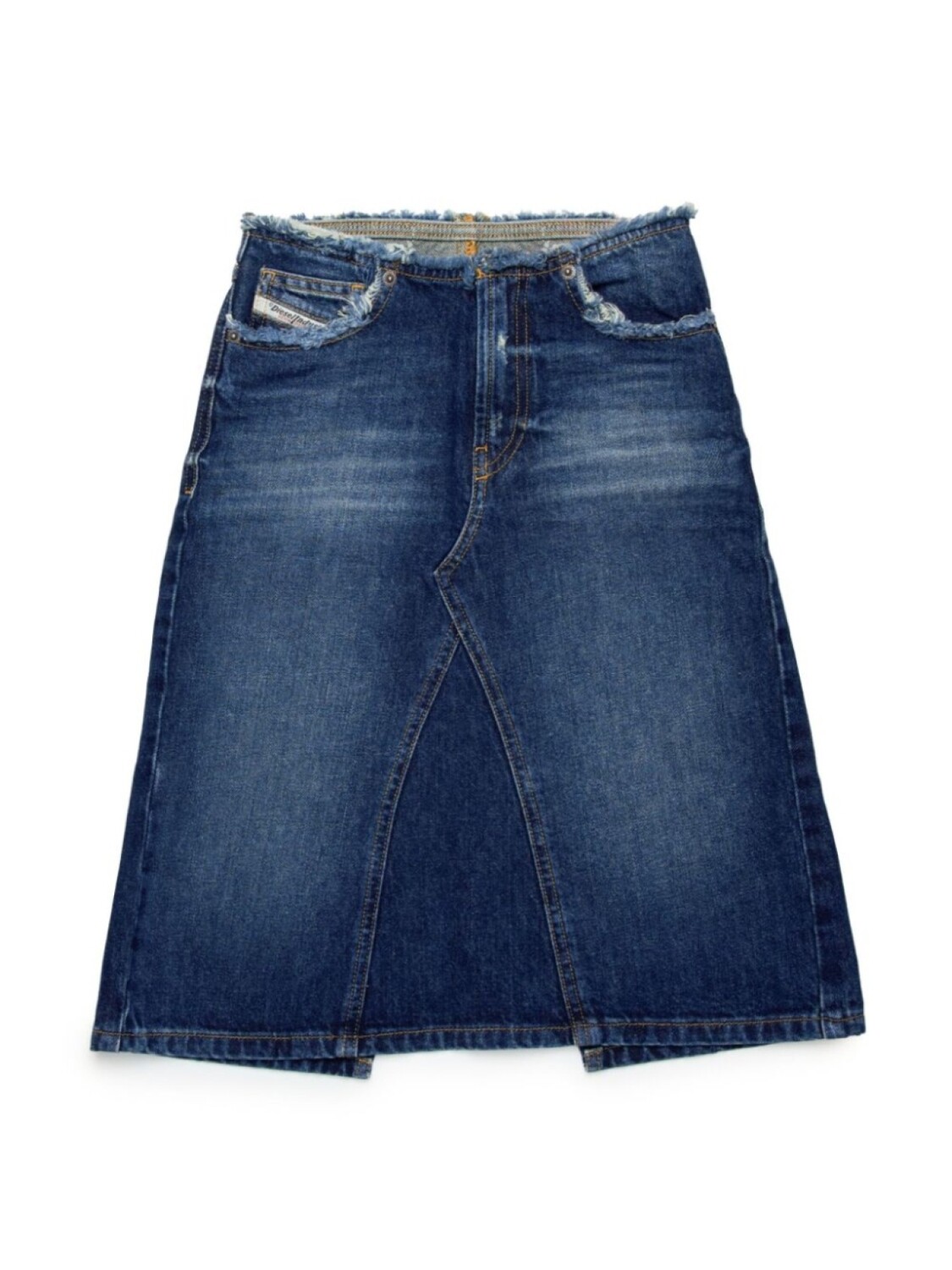 

Diesel Kids джинсовая юбка с эффектом потертости, синий