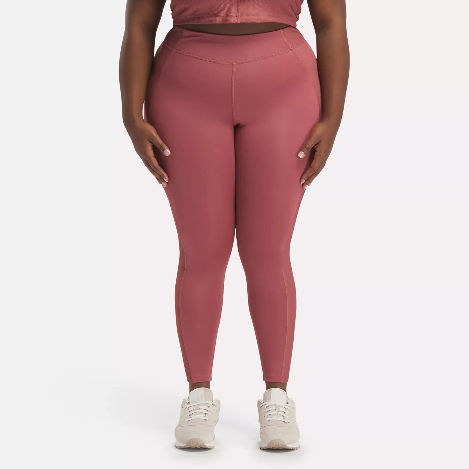 

Леггинсы в рубчик для йоги с высокой талией (большие размеры) Reebok, малиновый