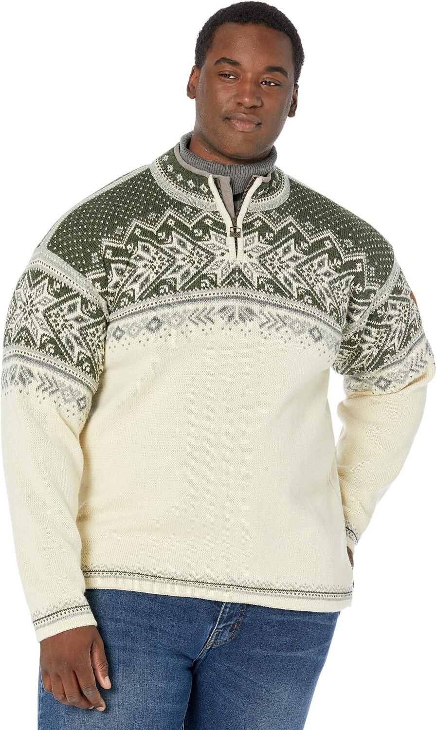 

Свитер Dale of Norway Vail, цвет Off-White Dark Green Grey