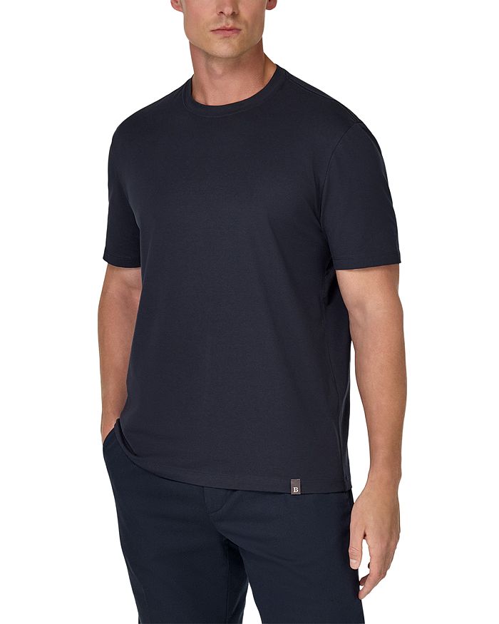 

Футболка с эластичным круглым вырезом Boggi Milano, синий