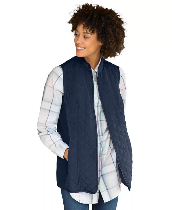 

Утепленная жилетка с молнией спереди размера Plus Size Woman Within, синий