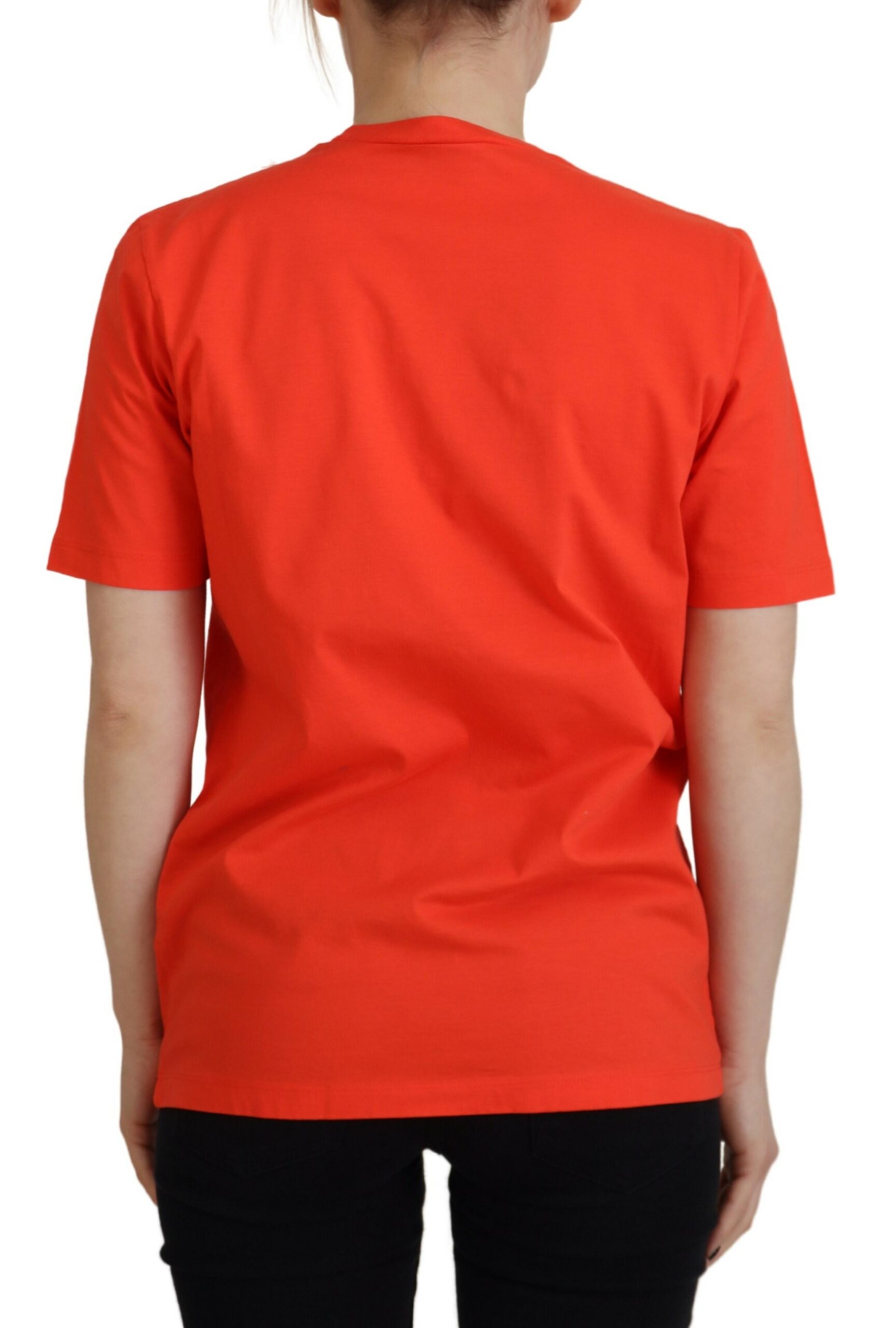 Футболка с круглым вырезом Icon East Tee из оранжевого хлопка Dsquared2 — фото 3