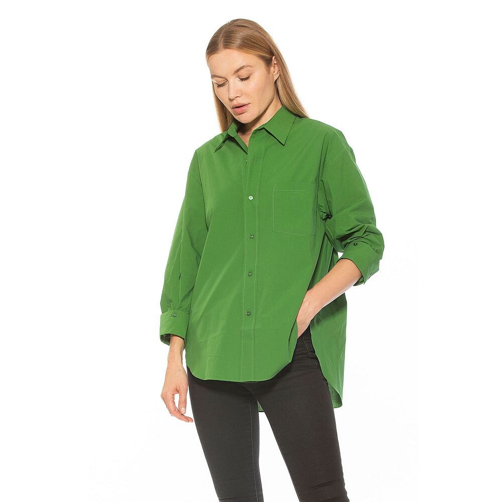 

Женская рубашка на пуговицах в стиле бойфренда ALEXIA ADMOR Amber Classic, цвет Bright Green