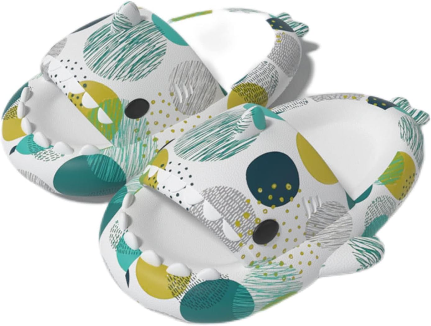 

Оригинальные сланцы Zureto Shark, унисекс с изображением акулы, новые домашние тапочки Cloud Shark для спа, сандалии, зеленый