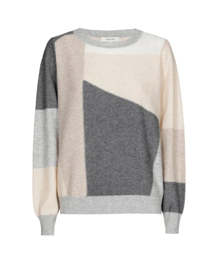 

Серый шерстяно-кашемировый свитер с цветовыми блоками Marie Mãro, мультиколор