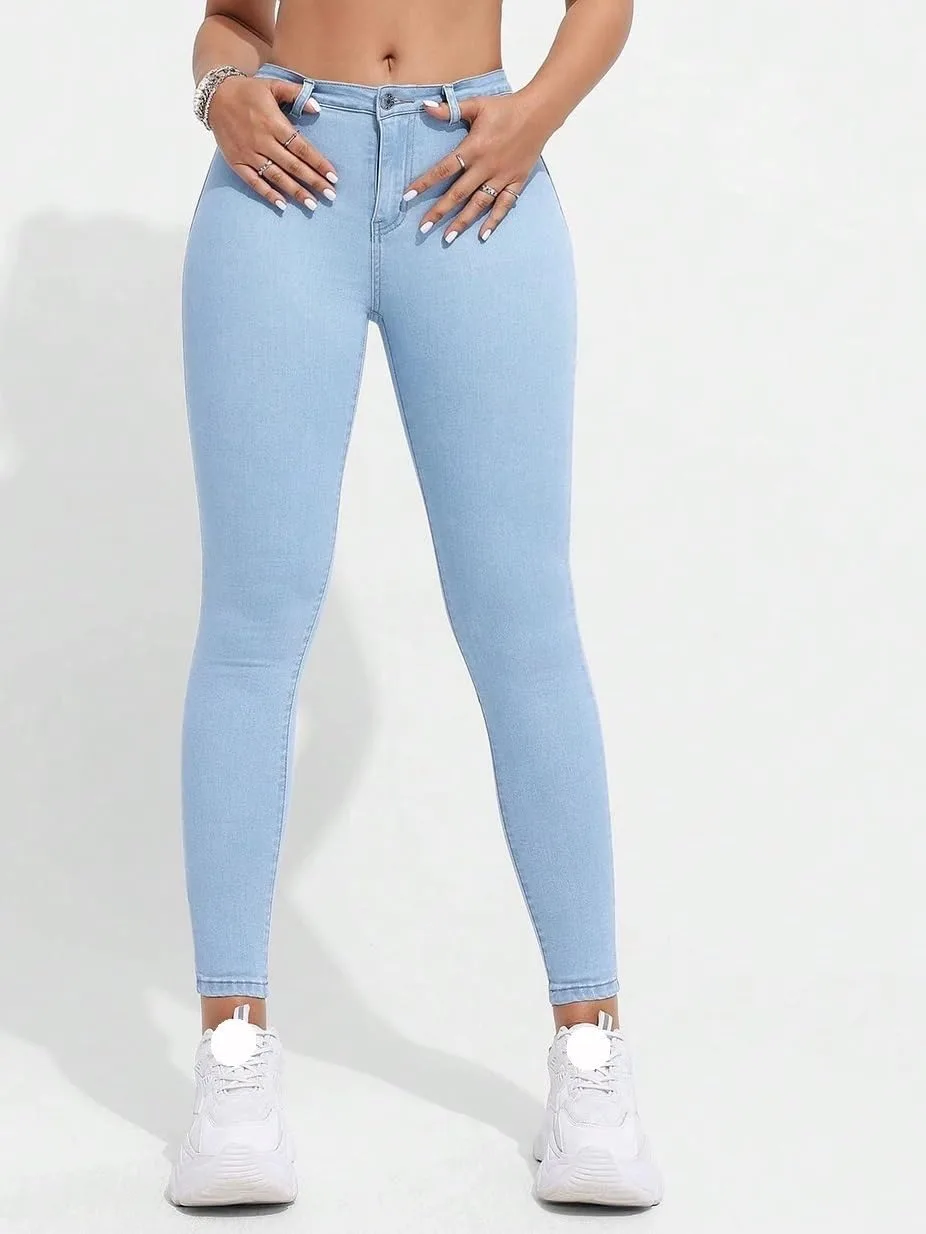 Женские джинсы Fit Denim мода 2025 Generic, Light Wash — фото 4