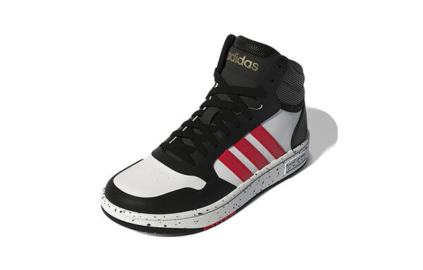 Кроссовки hoops mid 'black white vivid red' Adidas, белый — фото 2