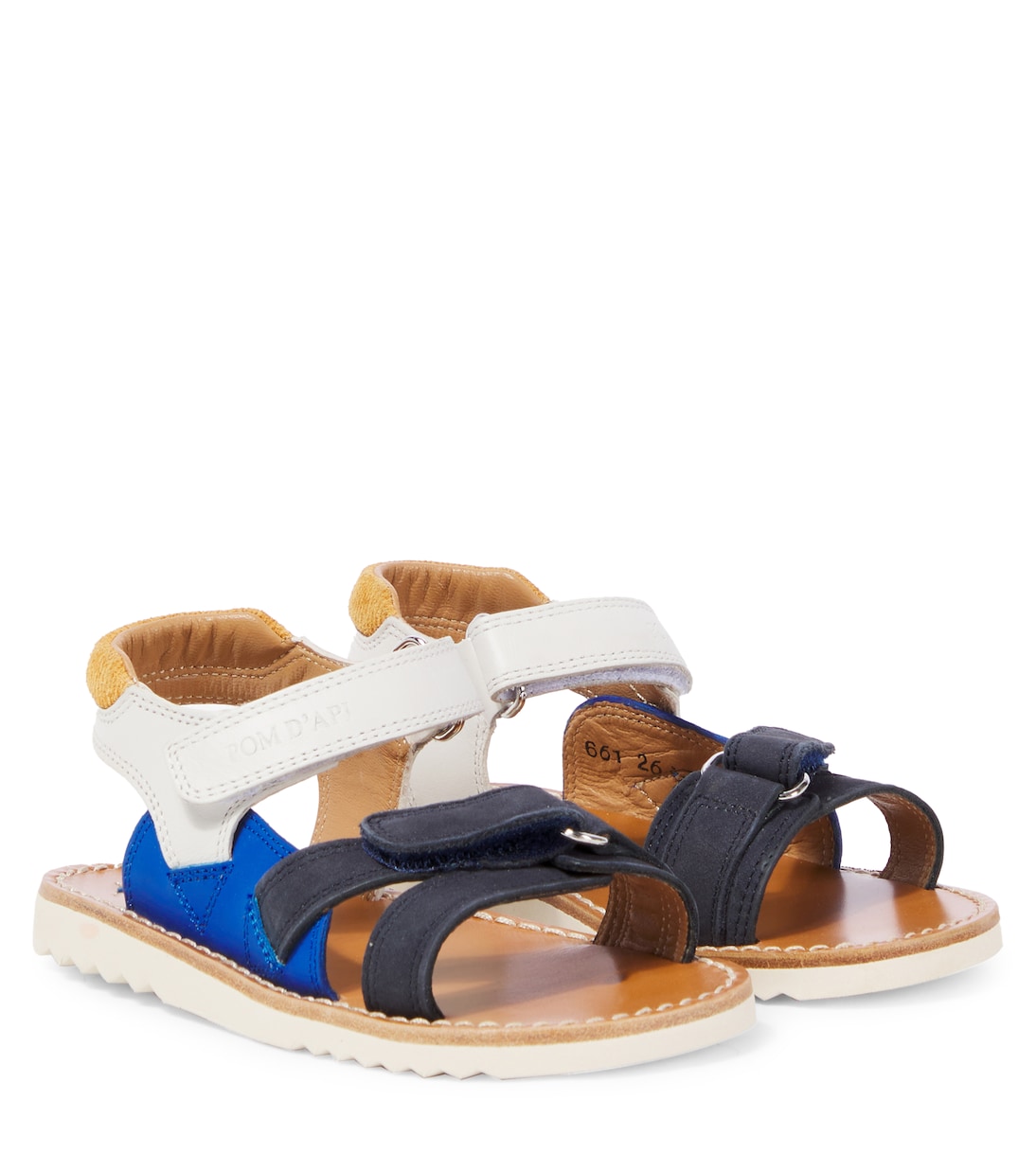 

Кожаные сандалии Pom d'Api, Nubuck - Nappa Navy-Blue