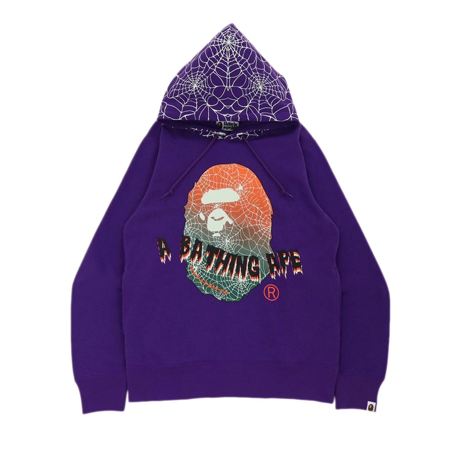 

BAPE Halloween Ape Head Светящийся в темноте пуловер с капюшоном Фиолетовый