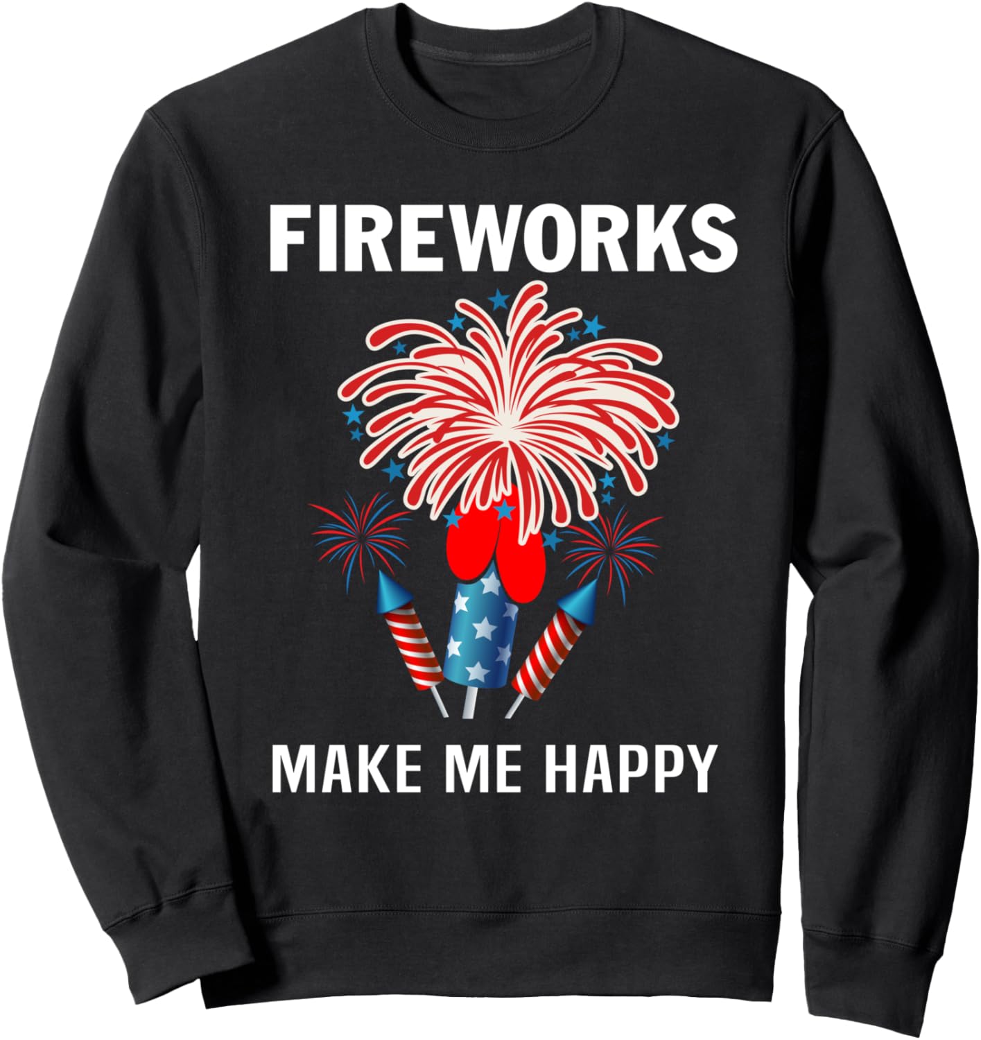 

Фейерверки делают меня счастливым. Веселый День независимости. С Новым годом! Толстовка Milf Funny Designs For Man Woman, черный