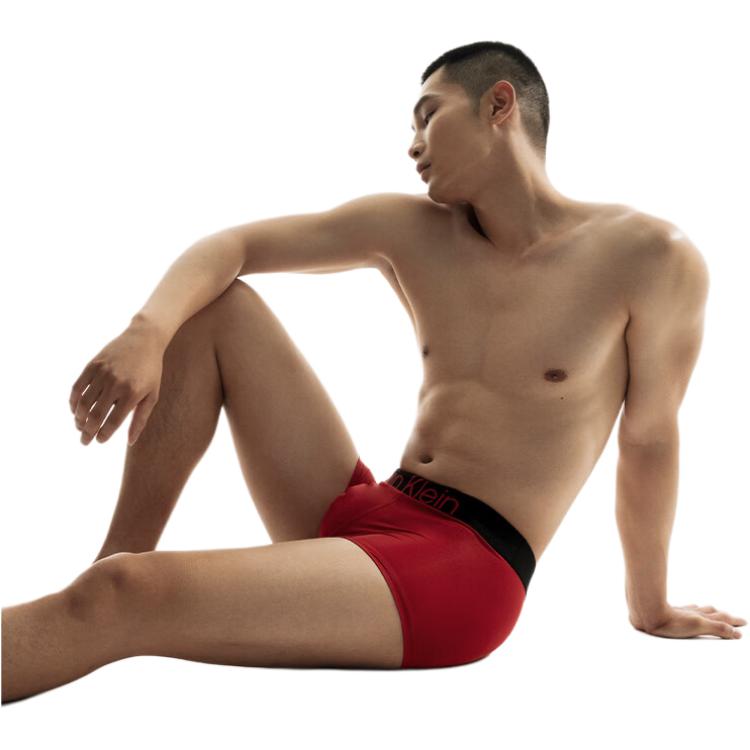 Кальвин Кляйн Трусы мужские 3 шт (Космический черный/Серый/Весенний красный) — фото 3