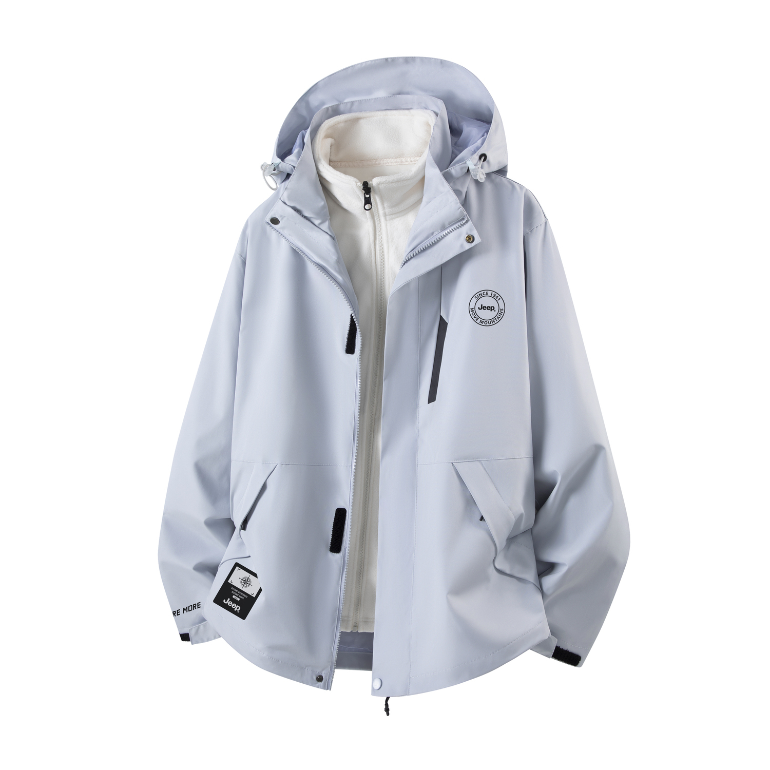 

Куртка Unisex Hooded Thickened Soft Shell Jeep, светло-синий