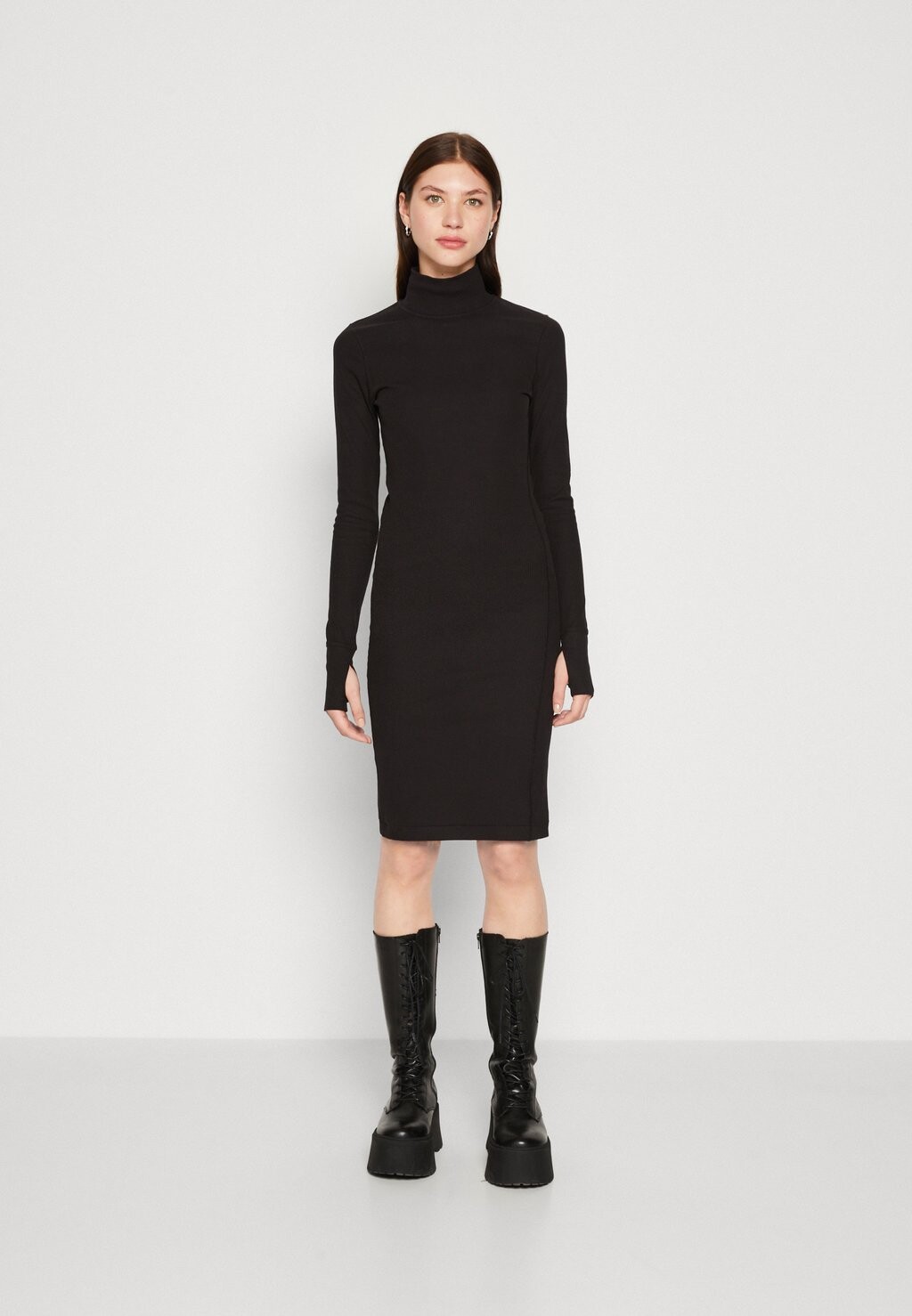 

Платье из джерси Slim Rib Dress Mock L\S Wmn G-Star, цвет dark black