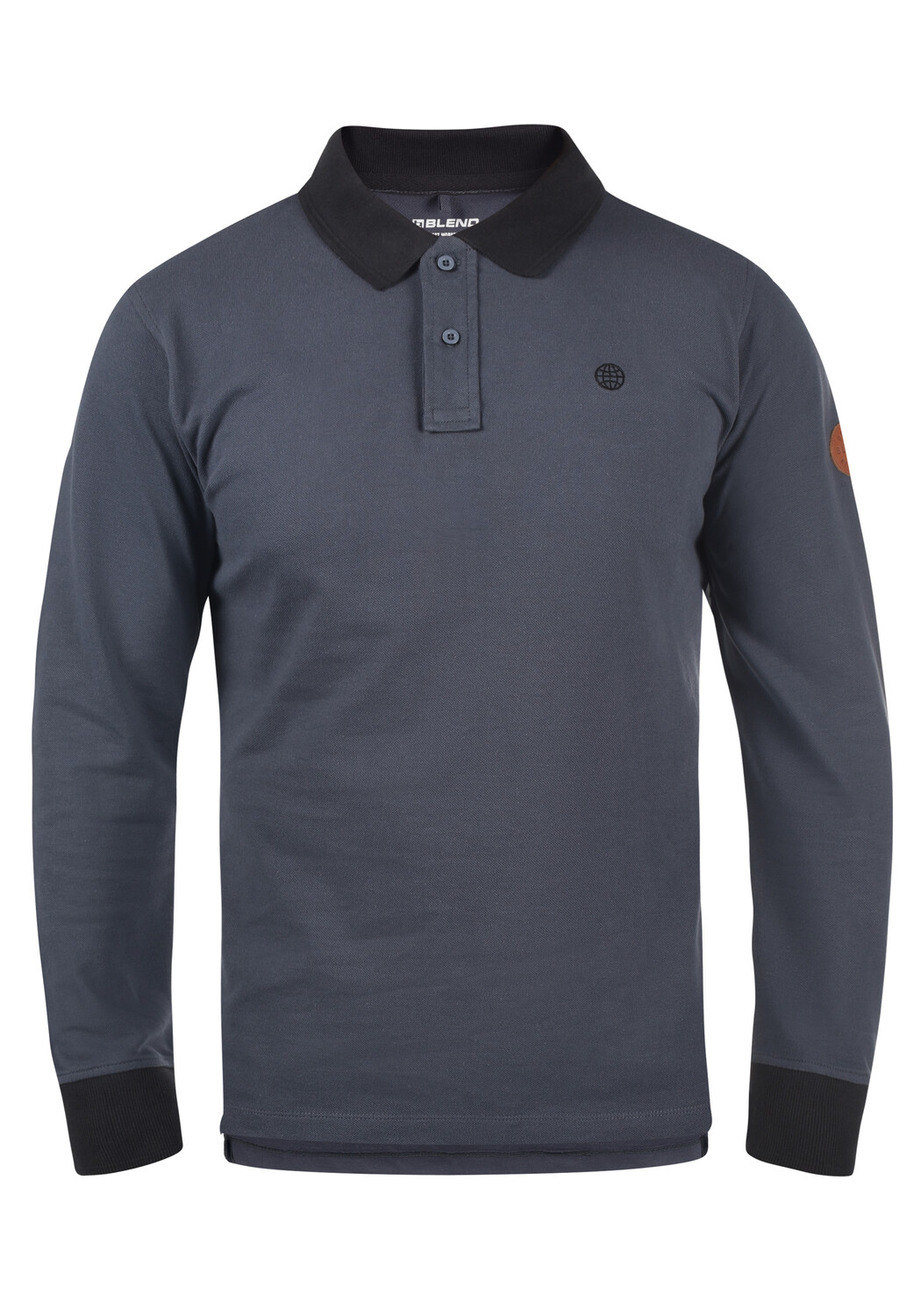 

Лонгслив BLEND Langarm Poloshirt, синий