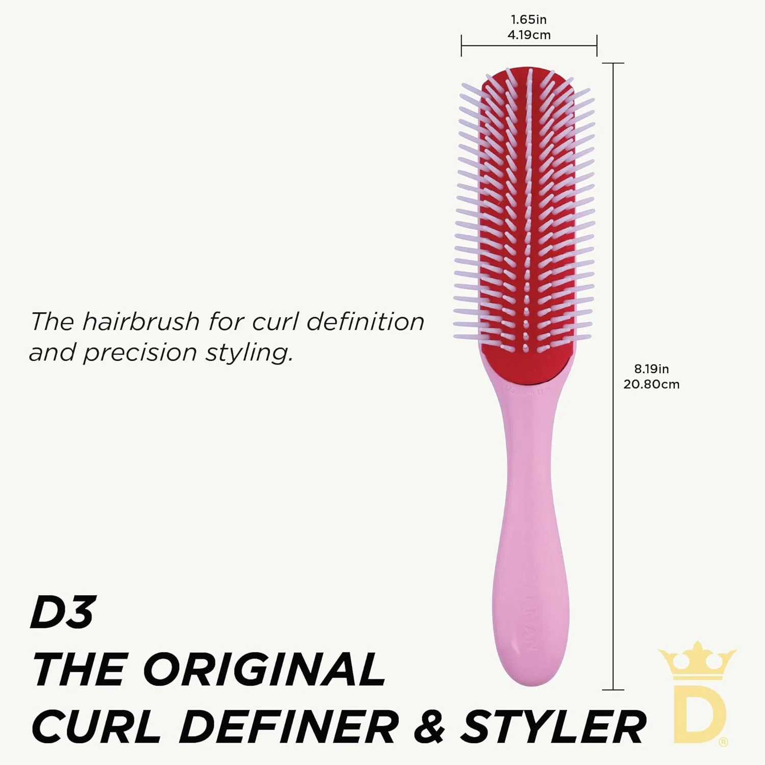 Расческа-стайлер «D3 Original Curl Definer & Styler» от Denman Denman, Pink Crush — фото 2