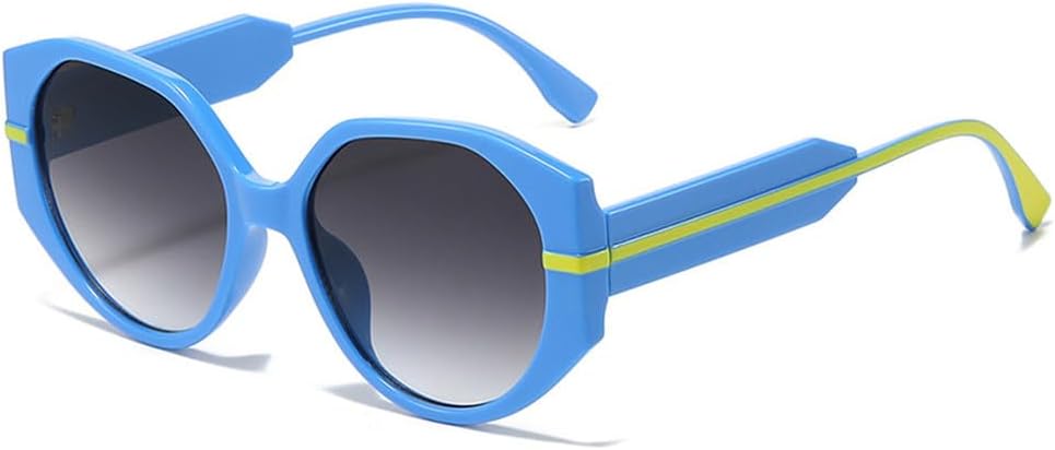 

Модные солнцезащитные очки Polygon для женщин, ретро-очки с градиентным переходом цвета, защита от УФ-излучения UV400, модные круглые солнцезащитные очки для мужчин TKKTLLT, Blue Gray Gradient