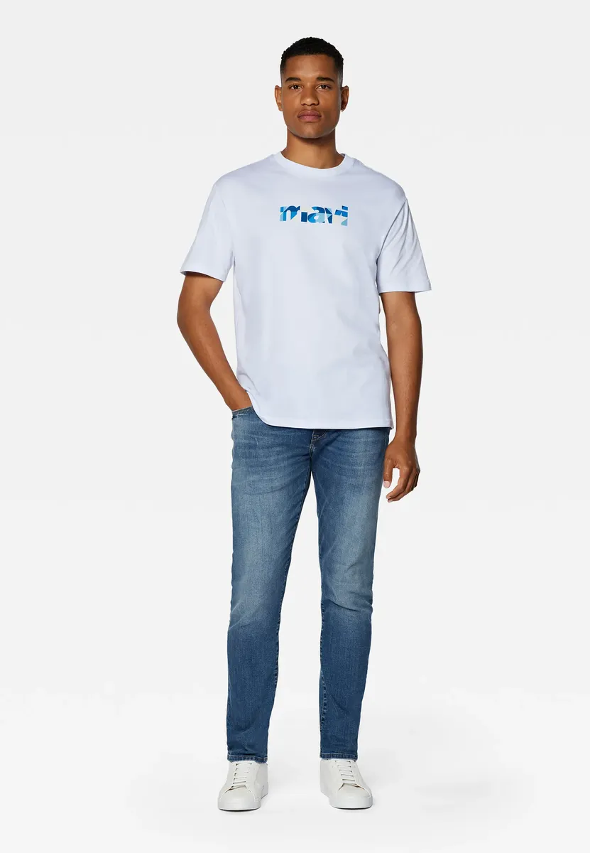 

Рубашка Mavi с круглым вырезом "CREW NECK TEE", футболка с принтом Mavi, белый
