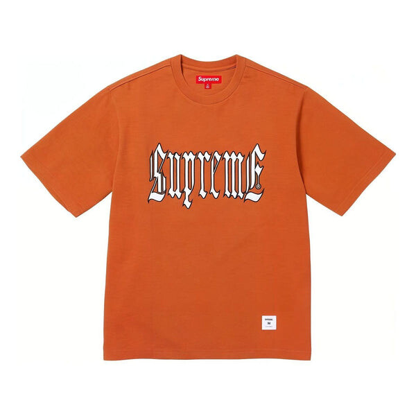 

Футболка old english s/s t-shirt 'orange white' Supreme, оранжевый