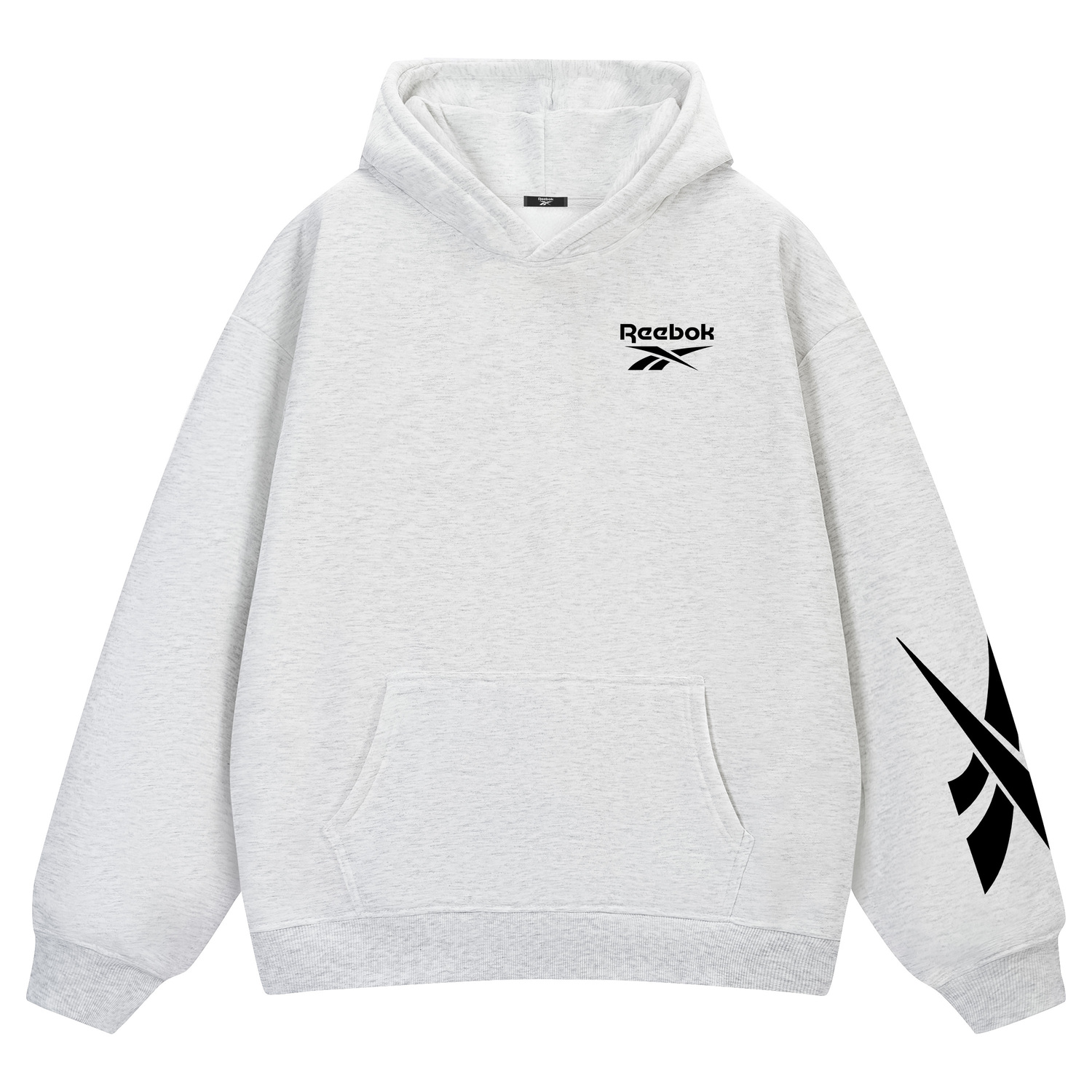 

Толстовка Unisex Hooded Moderate Heavyweight Reebok, белый heather серый[fleece-lined and thickened]