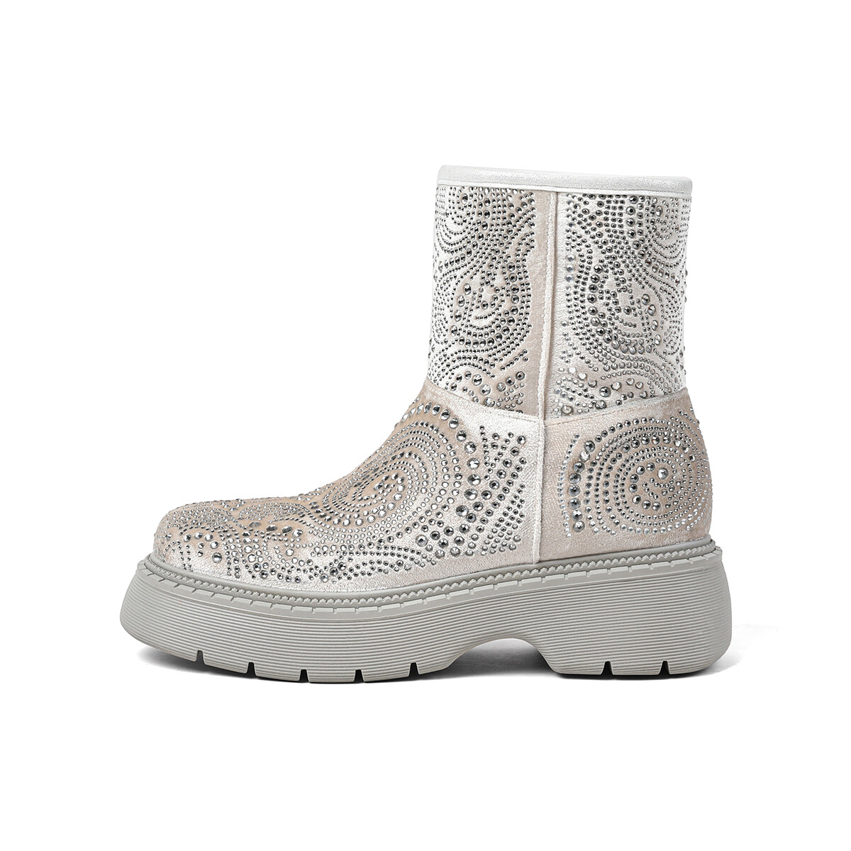 Зимние ботинки женские Haoyasennu, цвет Silver Gray