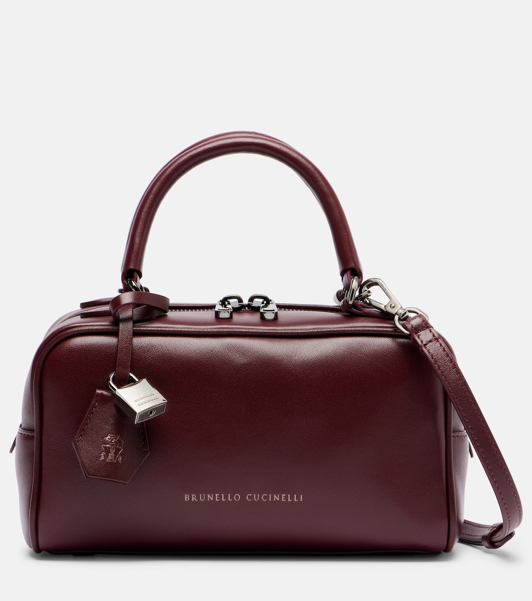 

Бостонский исследователь Маленькая кожаная сумка-тоут Brunello Cucinelli, Ruby