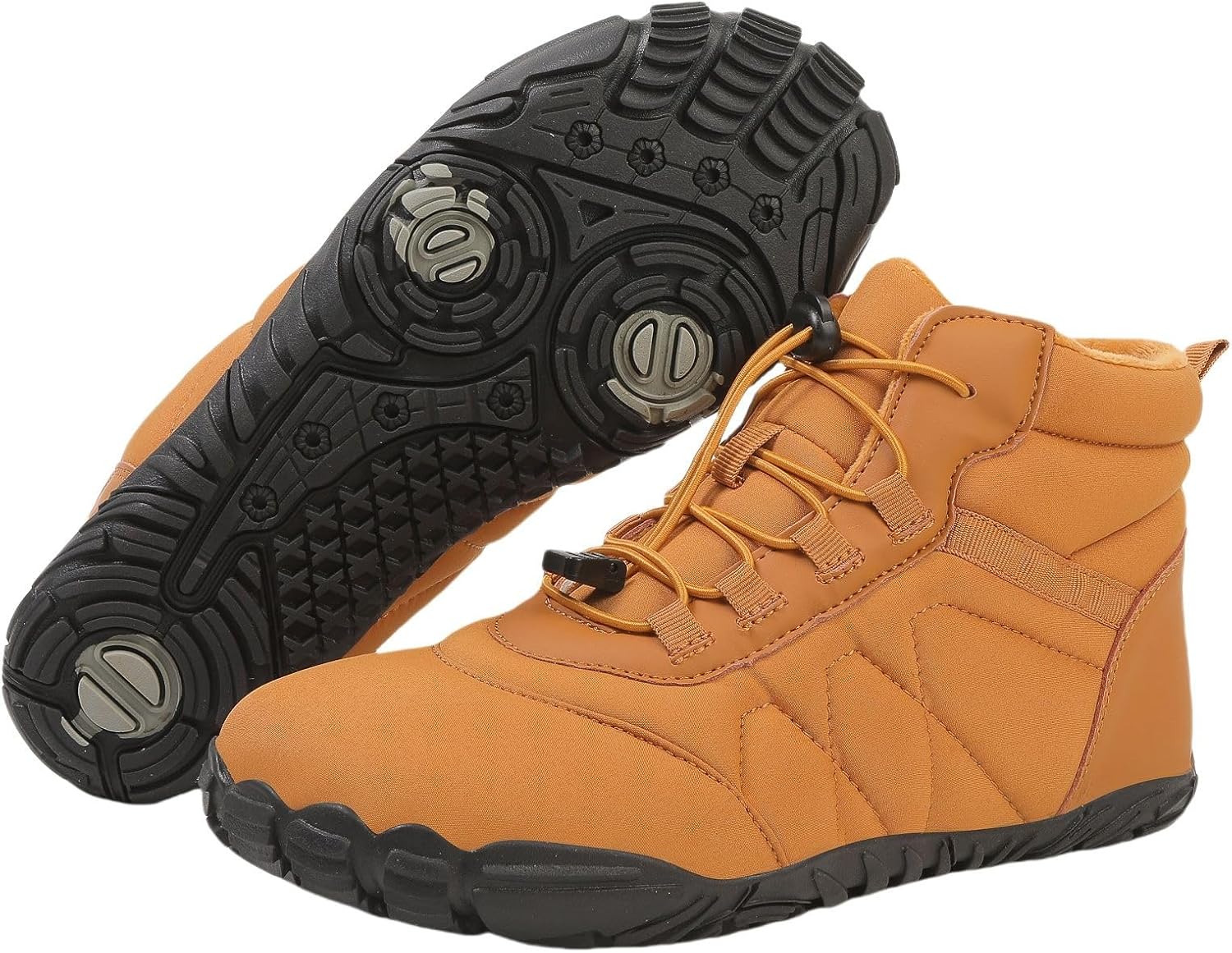 

Зимние босоножки для женщин и мужчин с широким носком, обувь с нулевым перепадом, теплые ботинки с флисовой подкладкой, удобные обувь без шнурков, водонепроницаемые заземленные кроссовки с пятью пальцами для походов и прогулок Kajxz, коричневый