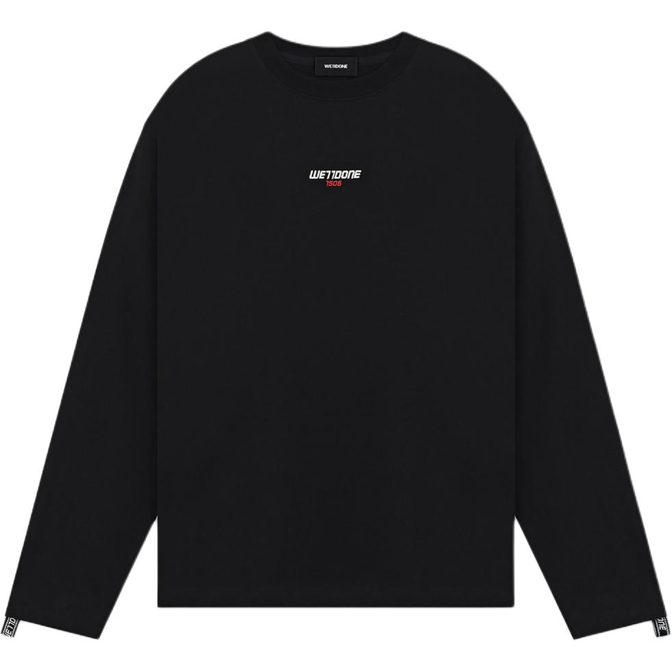 

WE11DONE SS26 Футболка Unisex Black Crew Neck, Черный, WE11DONE SS26 Футболка Unisex Black Crew Neck