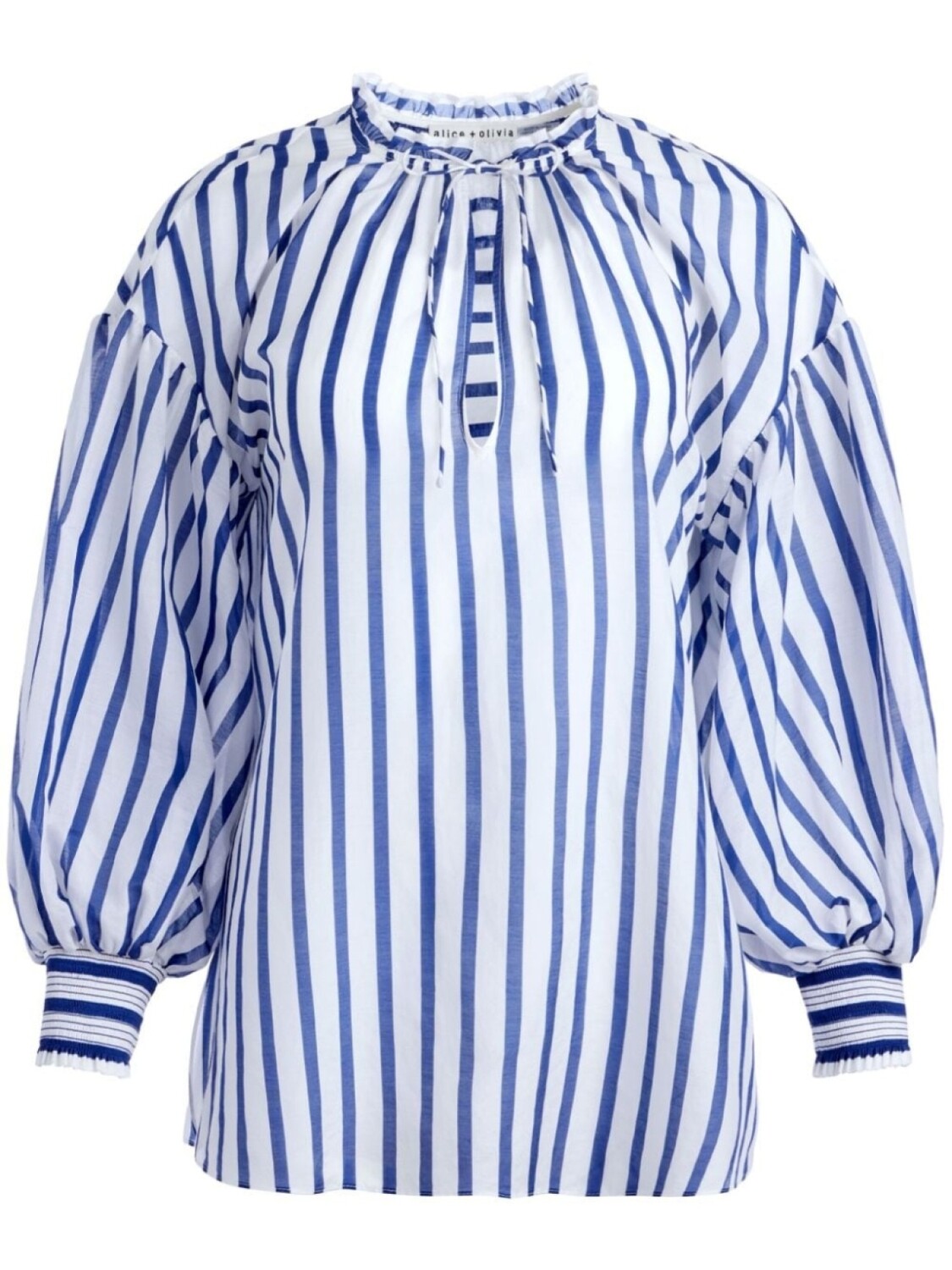 

alice + olivia полосатая блузка с объемными рукавами, синий