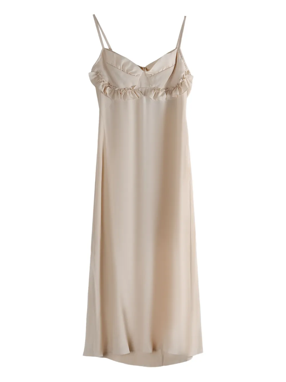 

Платье-комбинация миди с оборками Simone Rocha, нейтральный