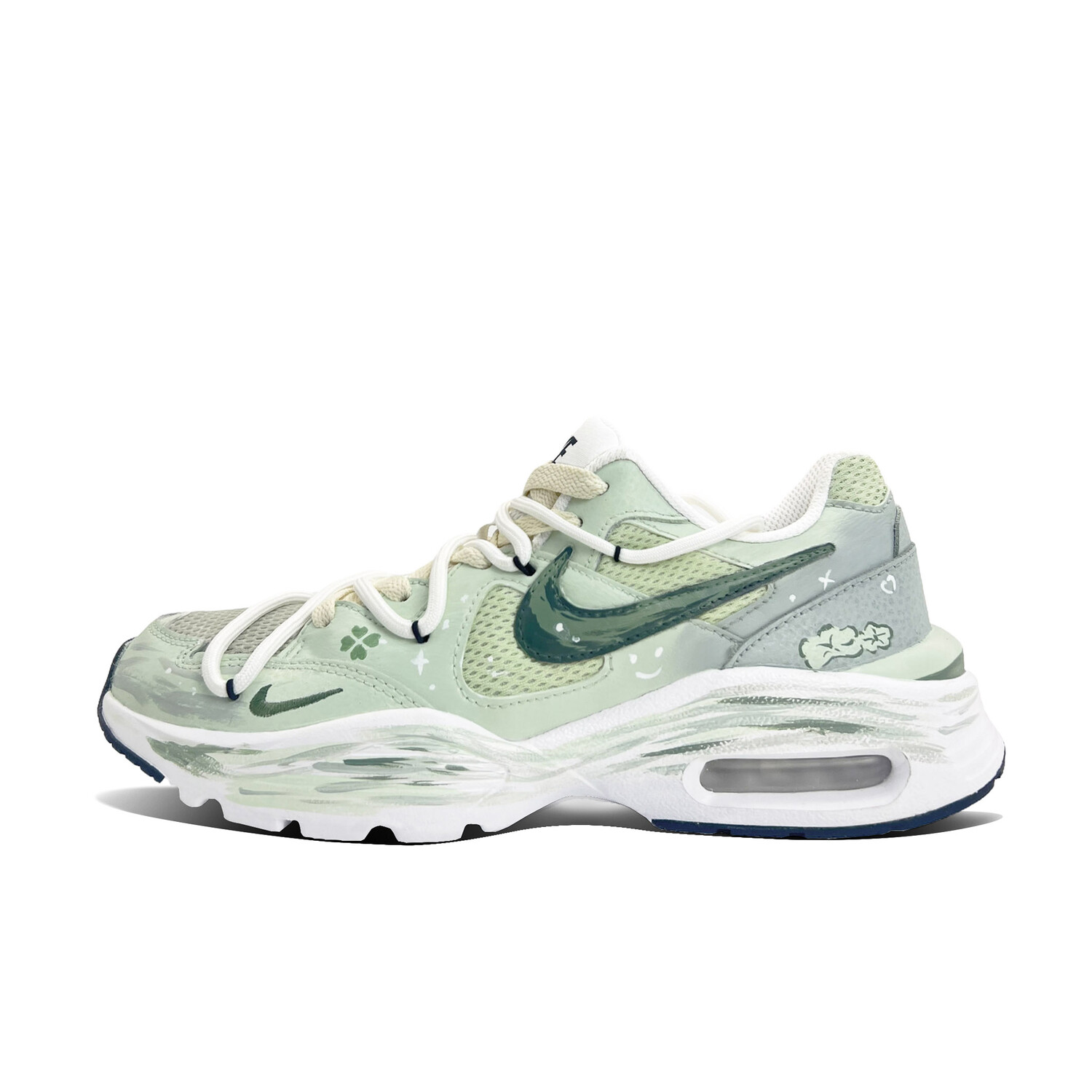 

Кроссовки Air Max Fusion женские с низким верхом, зеленые/белые Nike