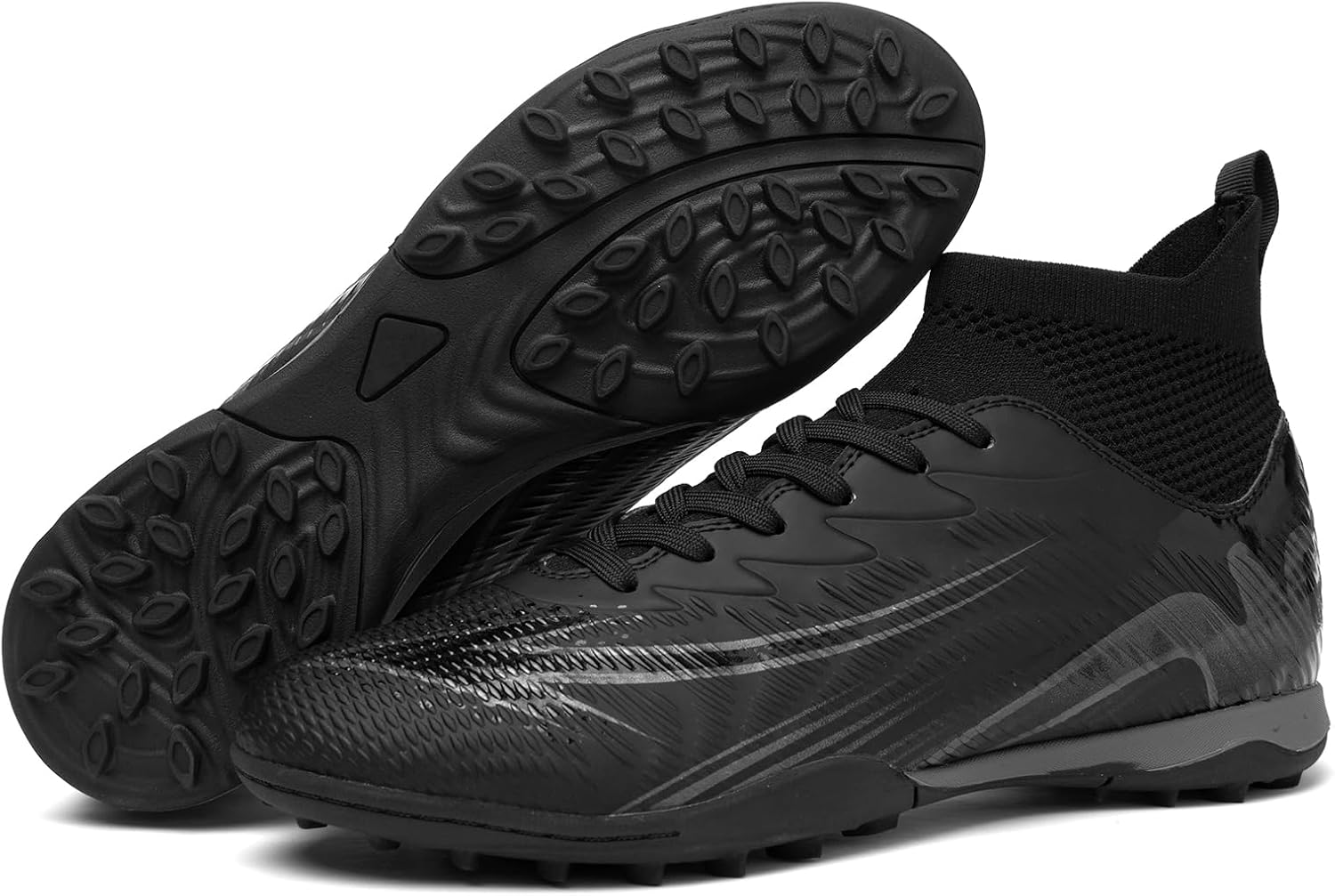 

Мужские футбольные бутсы с высоким верхом FG, длинные шипы, взрослые футбольные кроссовки, легкие профессиональные для спортивных тренировок Up Run, черный