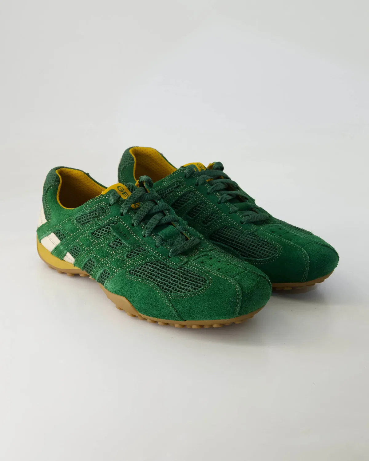Сникерсы низкие, зеленые, Geox, зеленый