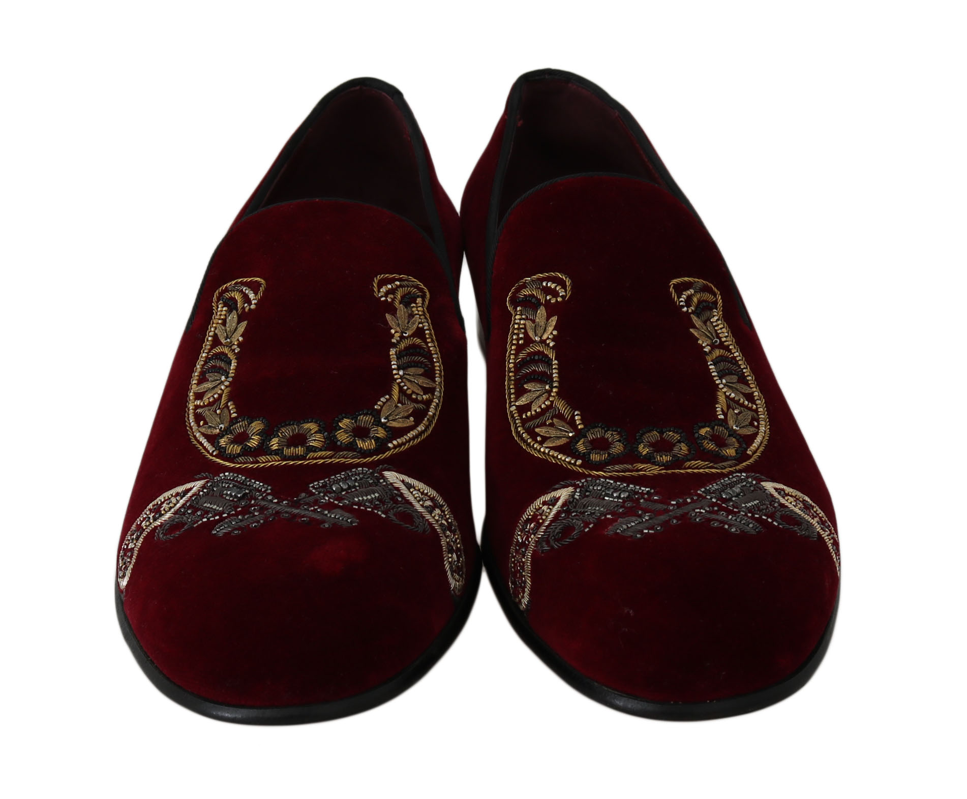 

Бордовые бархатные мужские мокасины с пайетками Dolce & Gabbana, бордовый