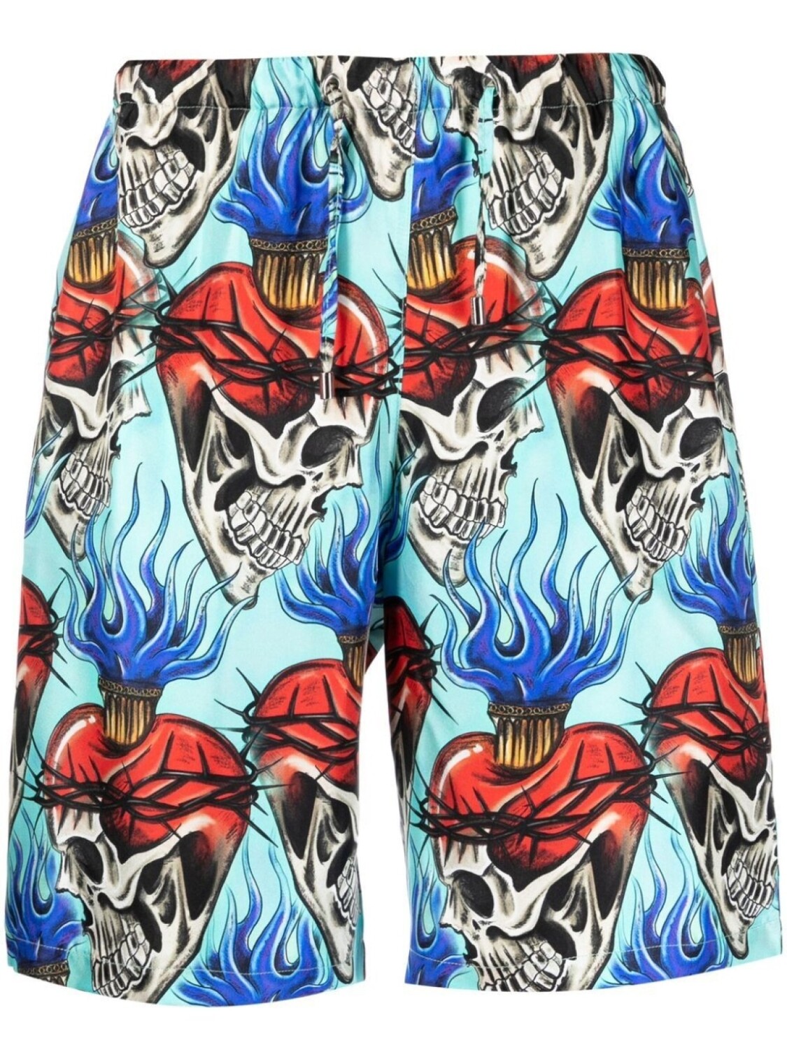 

Шелковые шорты Love Tattoo Philipp Plein, синий