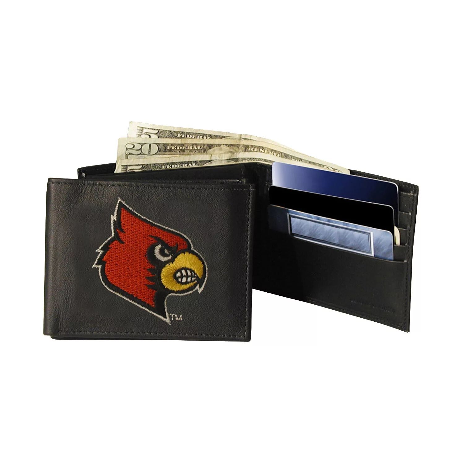 

Кожаный кошелек двойного сложения University of Louisville Cardinals